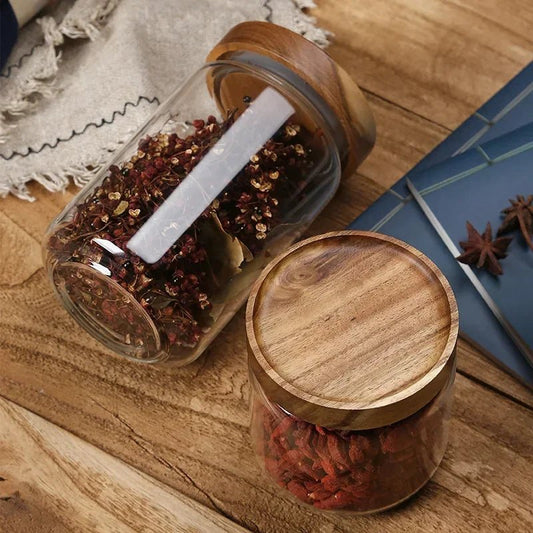ALIN™ Glass Storage Jar – Airtight Container with Bamboo Lid - 