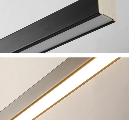 Minimalist ALLINEO™ pendant light with LED bulbs in black and aluminum finish.