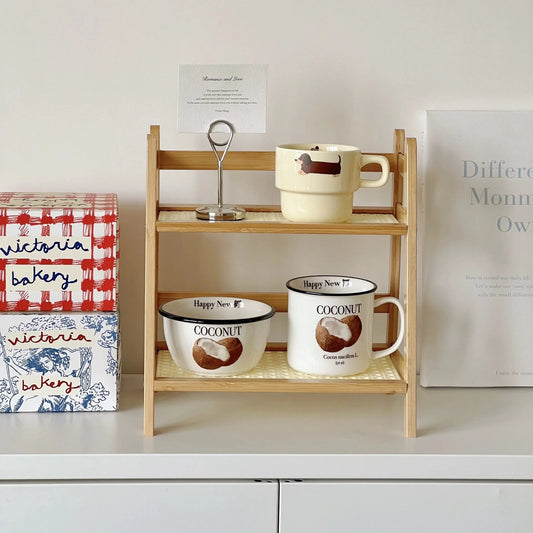 ANTICO™ Shelf Organizer – 2 - Tier Bamboo Rack for Desk or Vanity - 