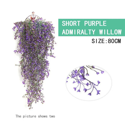 Artificial purple willow vine, hanging 80cm, decorative faux plant, vibrant accent.