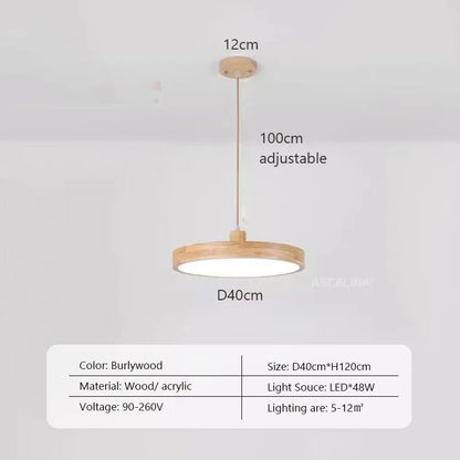 ASCELINA SITIO™ Wood Pendant Light – Modern Ceiling Lamp - 