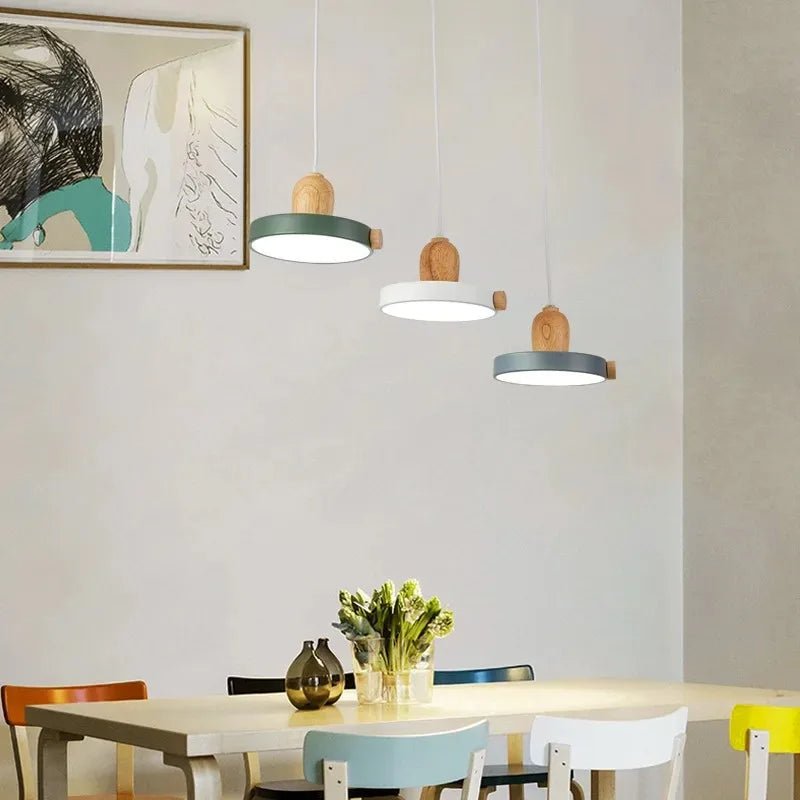 ASCELINA SITIO™ Wood Pendant Light – Modern Ceiling Lamp - 