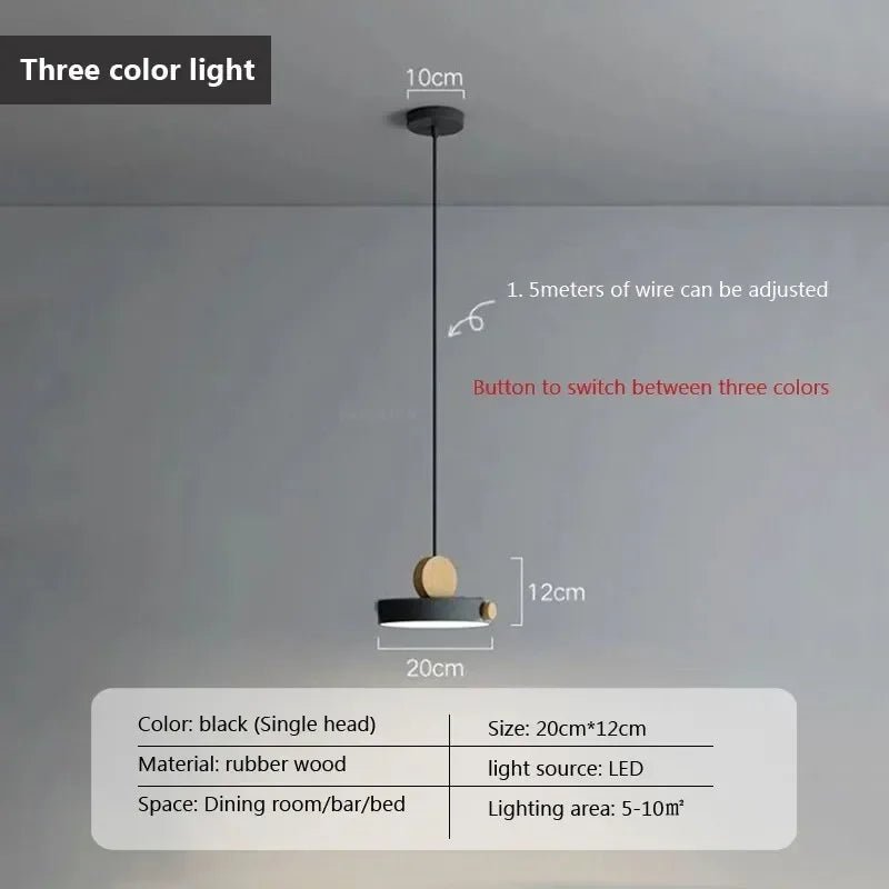 ASCELINA SITIO™ Wood Pendant Light – Modern Ceiling Lamp - 