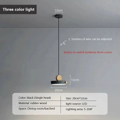 ASCELINA SITIO™ Wood Pendant Light – Modern Ceiling Lamp - 