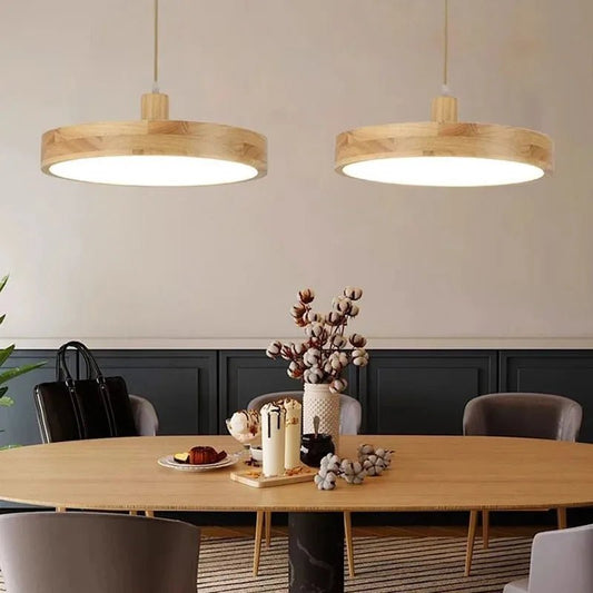 ASCELINA SITIO™ Wood Pendant Light – Modern Ceiling Lamp - 