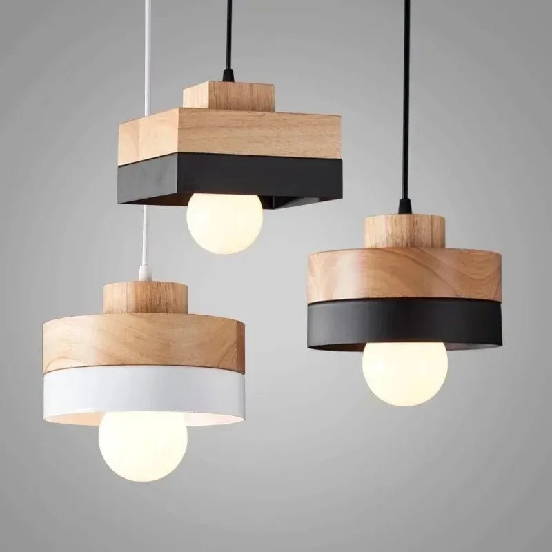 ASCELINA SITIO™ Wood Pendant Light – Modern Ceiling Lamp - 