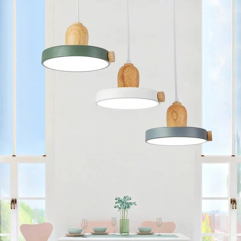 ASCELINA SITIO™ Wood Pendant Light – Modern Ceiling Lamp - 