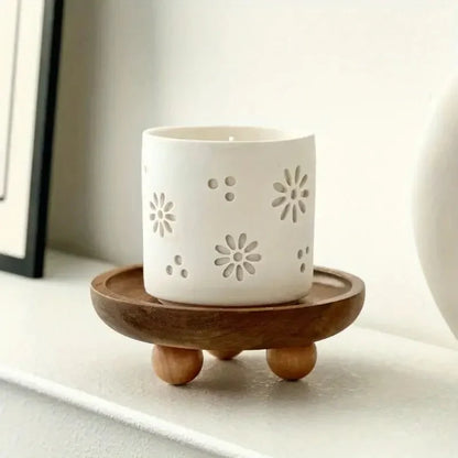 ASHUR™ Elevated Wooden Tray – Serving Stand - 
