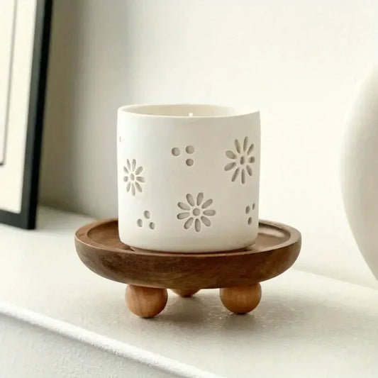 ASHUR™ Elevated Wooden Tray – Serving Stand - 