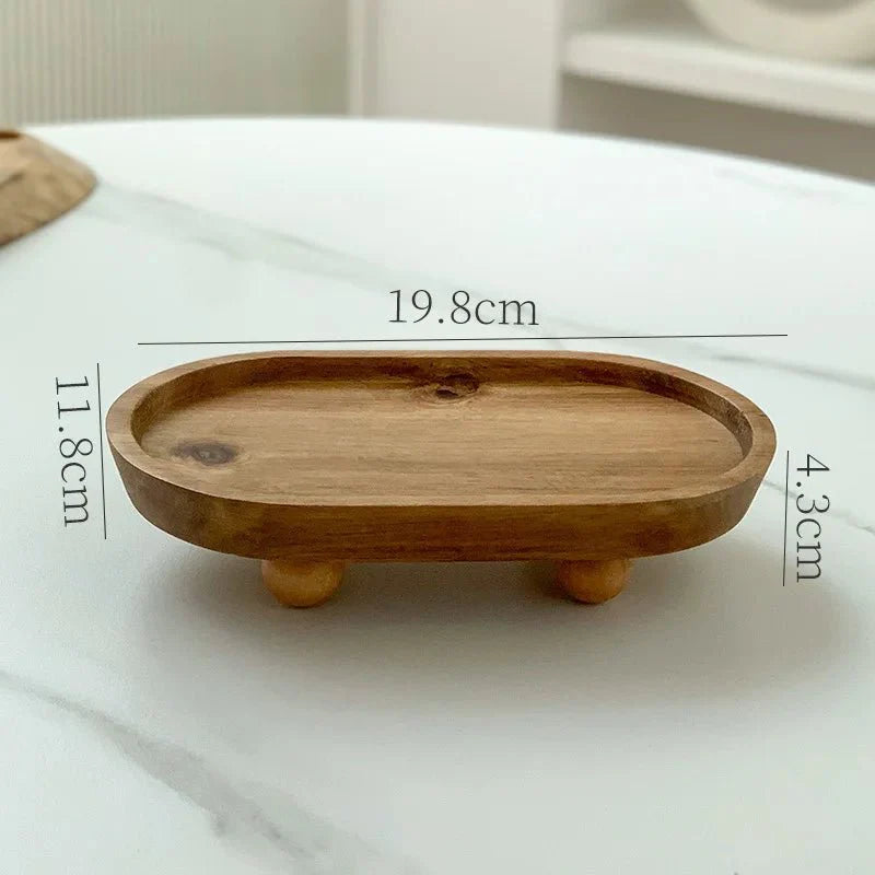 ASHUR™ Elevated Wooden Tray – Serving Stand - 