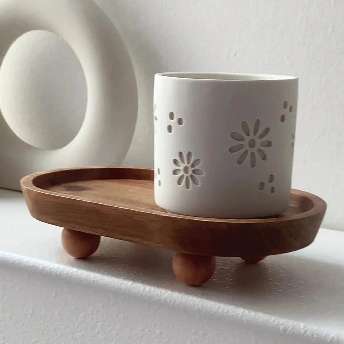 ASHUR™ Elevated Wooden Tray – Serving Stand - 