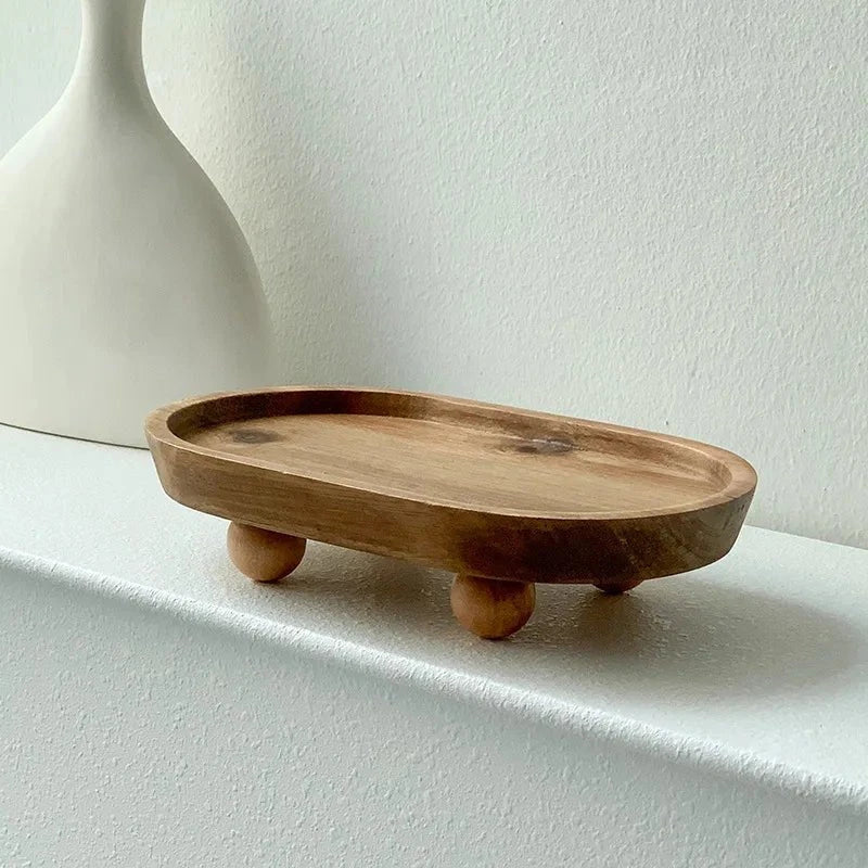 ASHUR™ Elevated Wooden Tray – Serving Stand - 