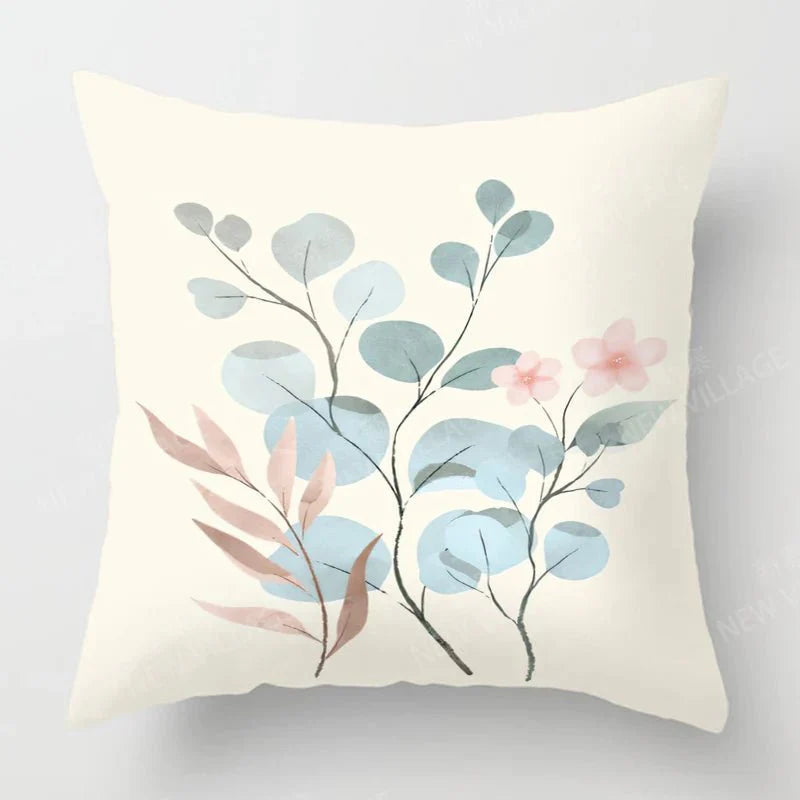 ASTRA™ Pillow Cover – Botanical Print Cushion Case for Sofa Decor - 