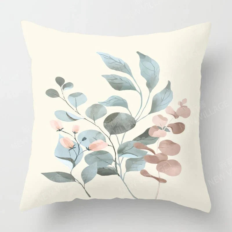 ASTRA™ Pillow Cover – Botanical Print Cushion Case for Sofa Decor - 