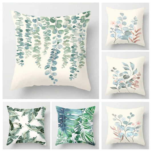 ASTRA™ Pillow Cover – Botanical Print Cushion Case for Sofa Decor - 