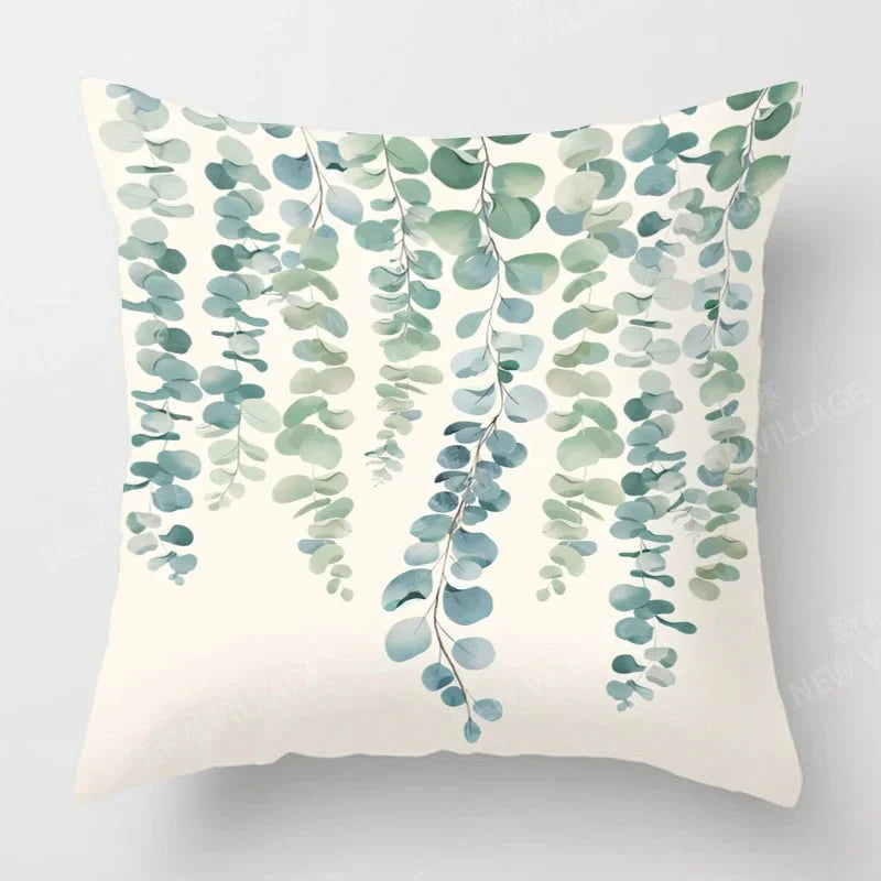 ASTRA™ Pillow Cover – Botanical Print Cushion Case for Sofa Decor - 