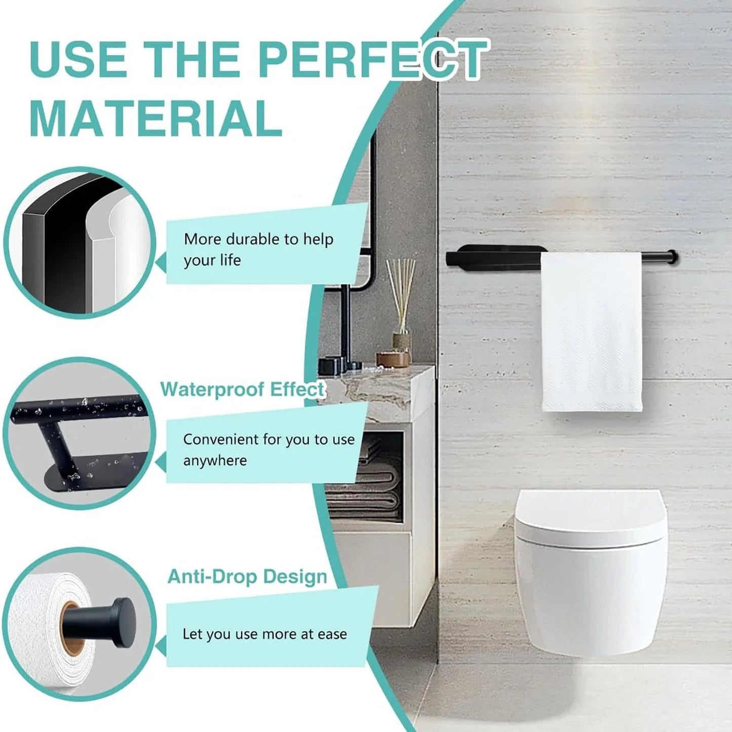 AUSON™ Adhesive Paper Towel Holder – No - Drill Kitchen Mount - 