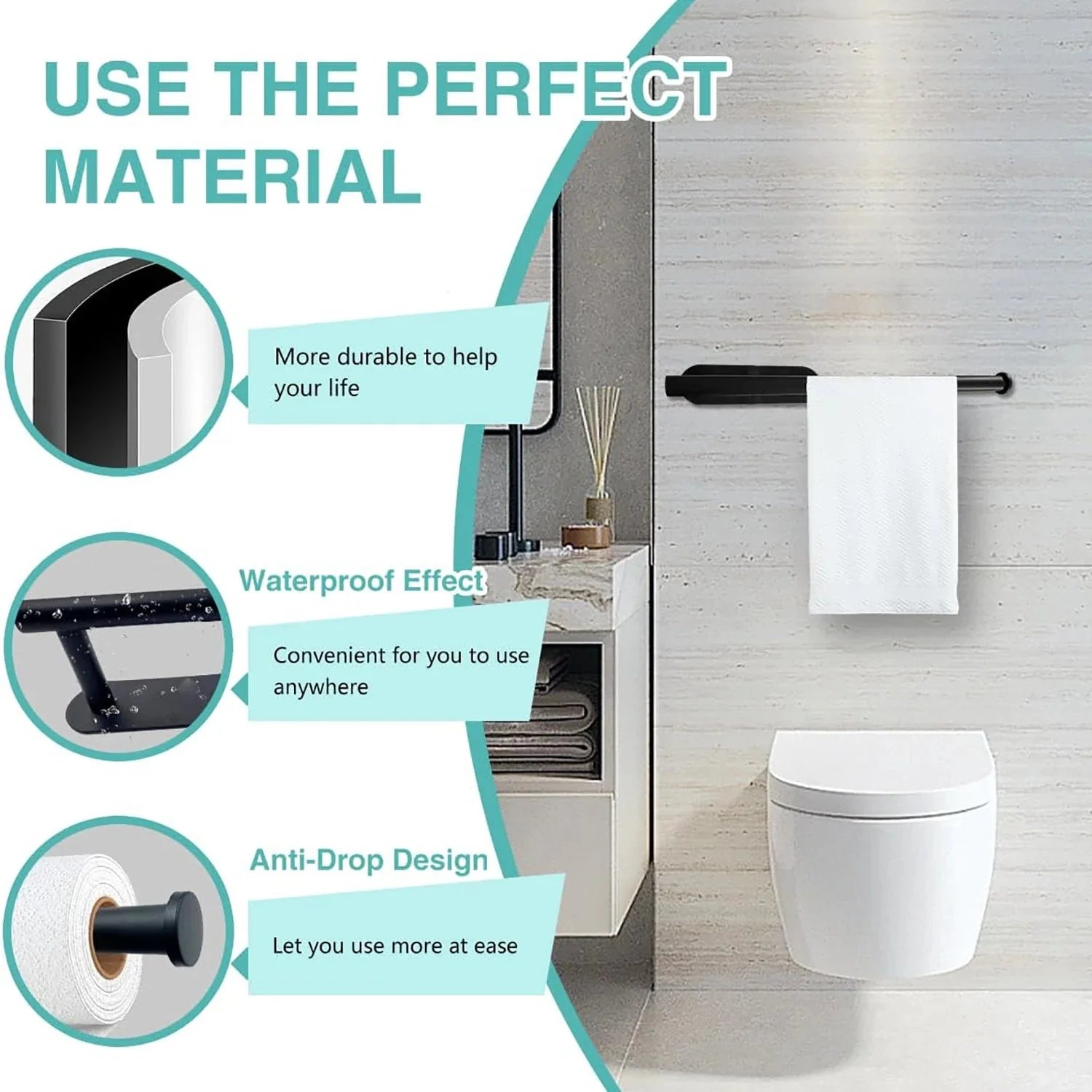 AUSON™ Adhesive Paper Towel Holder – No - Drill Kitchen Mount - 