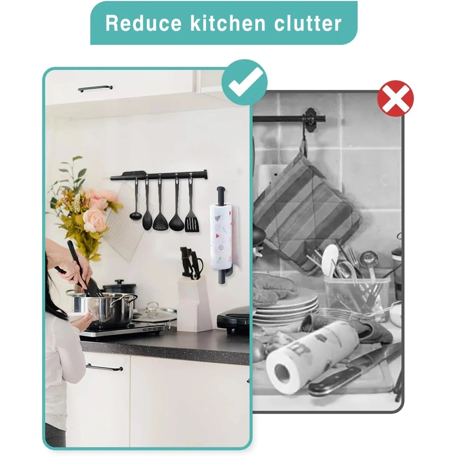 AUSON™ Adhesive Paper Towel Holder – No - Drill Kitchen Mount - 