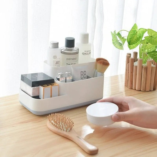 BELLE™ Makeup Organizer Tray – Matte Plastic Vanity Storage - 