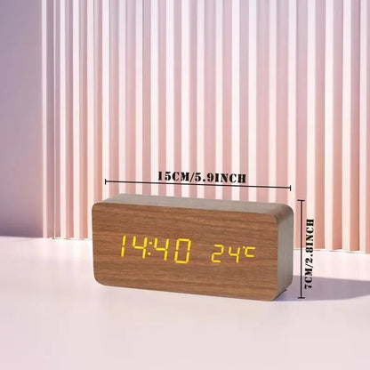 BOC™ Wooden Digital Alarm Clock – LED Display, 3 Alarms, Sound Control | AURÈA HOME - 