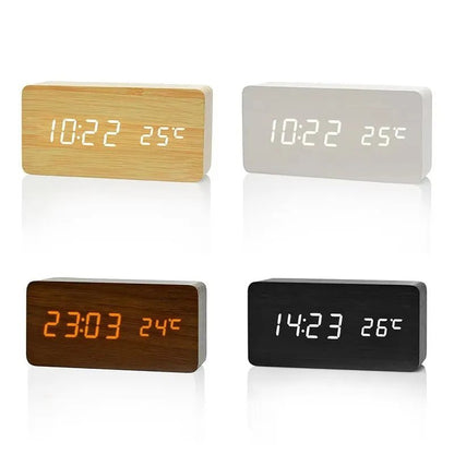 BOC™ Wooden Digital Alarm Clock – LED Display, 3 Alarms, Sound Control | AURÈA HOME - 