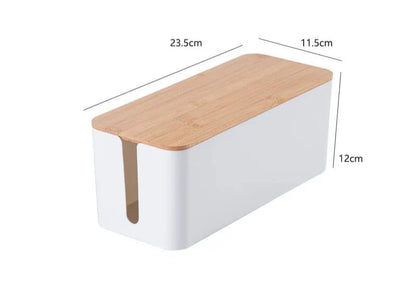CABLEAUX™ Cable Box – Minimal Cord Organizer with Bamboo Lid - 
