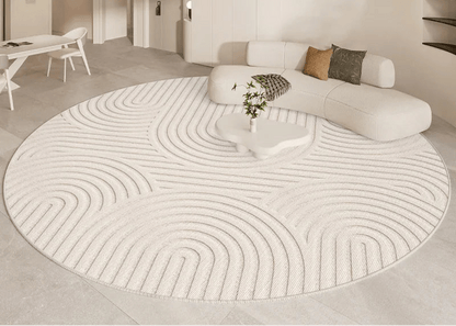 CIRCLEND™ Round Rug – Soft Textured Beige Area Carpet - 