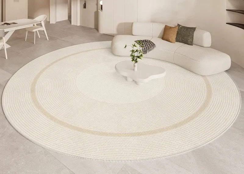 CIRCLEND™ Round Rug – Soft Textured Beige Area Carpet - 