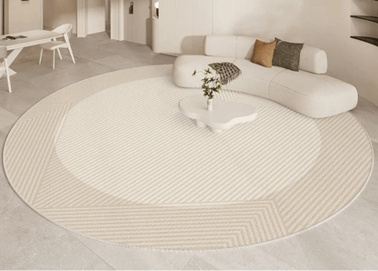 CIRCLEND™ Round Rug – Soft Textured Beige Area Carpet - 