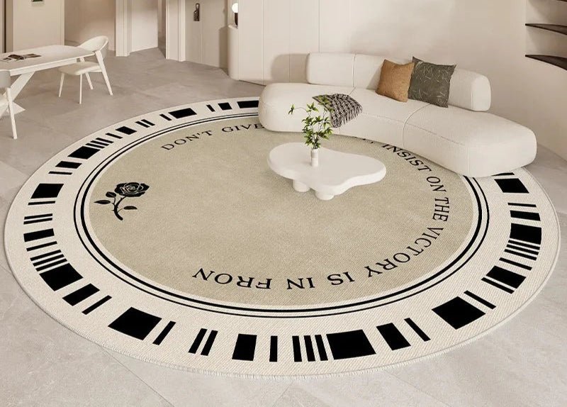CIRCLEND™ Round Rug – Soft Textured Beige Area Carpet - 