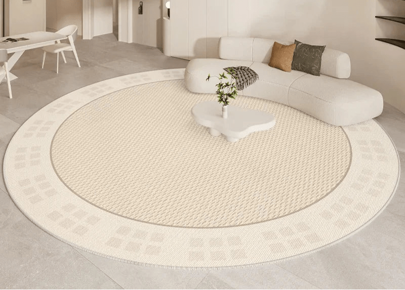CIRCLEND™ Round Rug – Soft Textured Beige Area Carpet - 