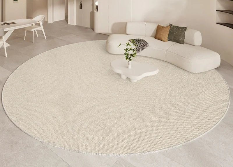 CIRCLEND™ Round Rug – Soft Textured Beige Area Carpet - 