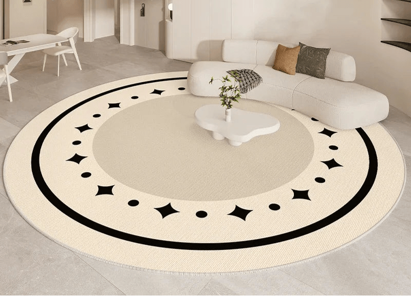 CIRCLEND™ Round Rug – Soft Textured Beige Area Carpet - 