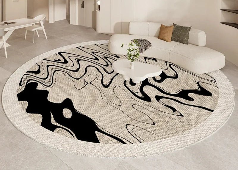 CIRCLEND™ Round Rug – Soft Textured Beige Area Carpet - 
