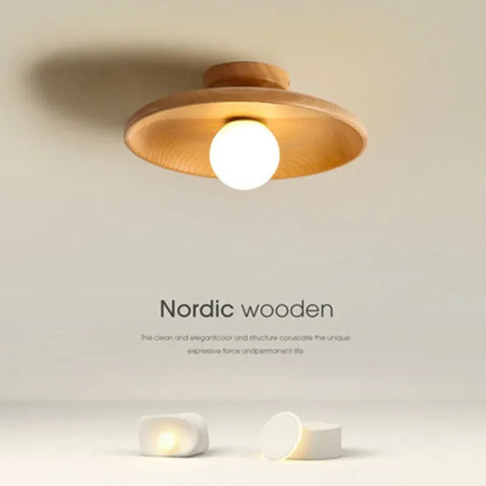 CITO™ Wood Ceiling Lamp – Nordic Flush Mount Light Fixture - 