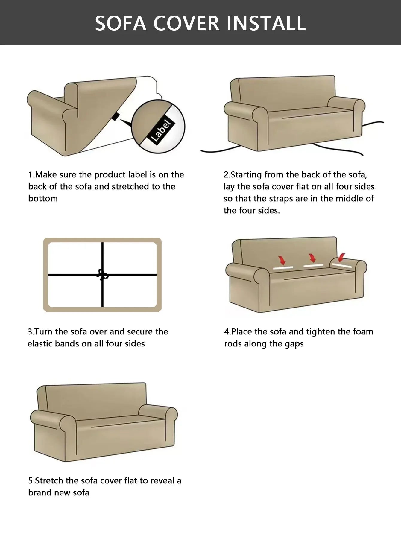 COPRISOF™ Sofa Cover – Stretch Fabric Slipcover for Couch - 