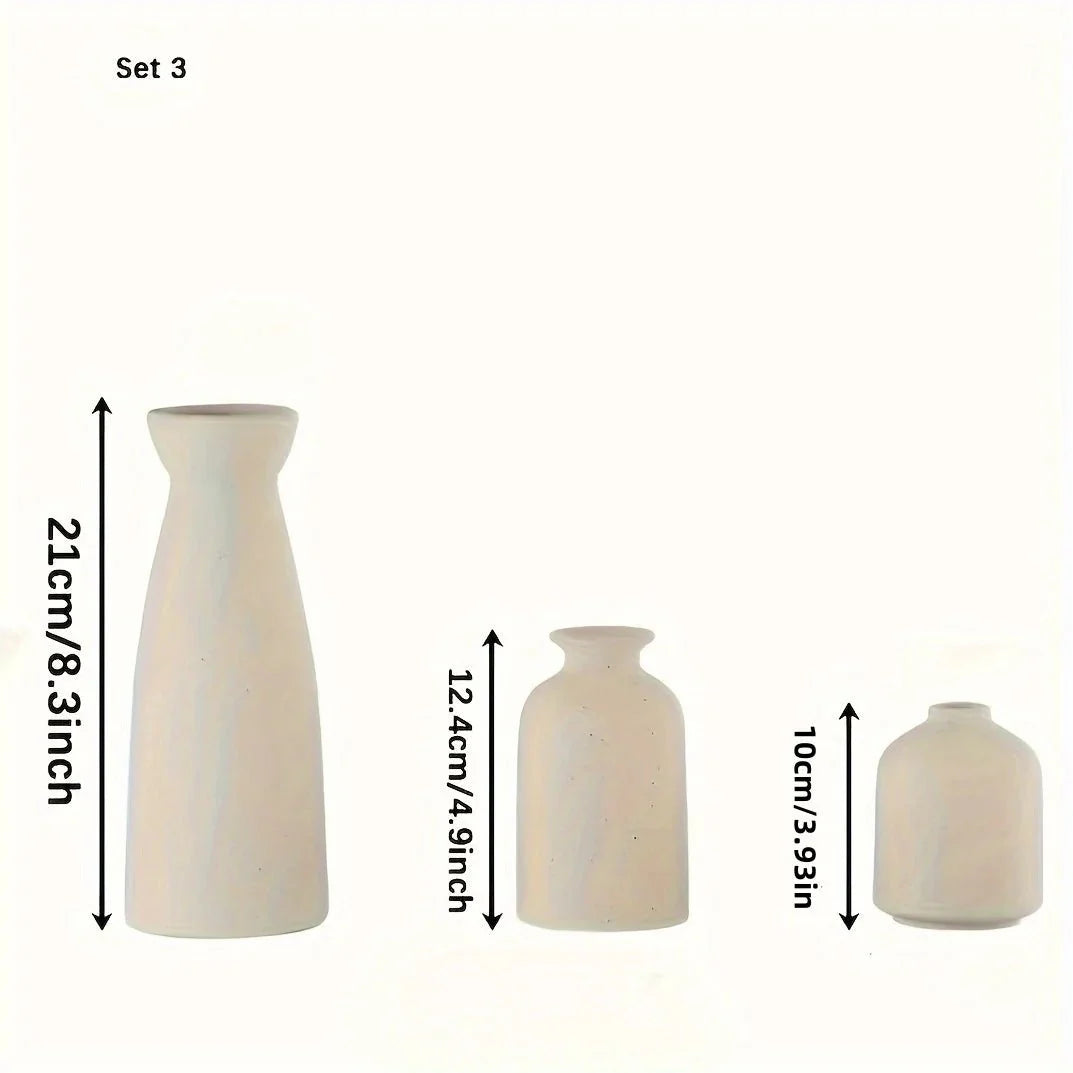 CYNDRO™ Ceramic Vases – Minimalist Matte Set for Home Decor - 