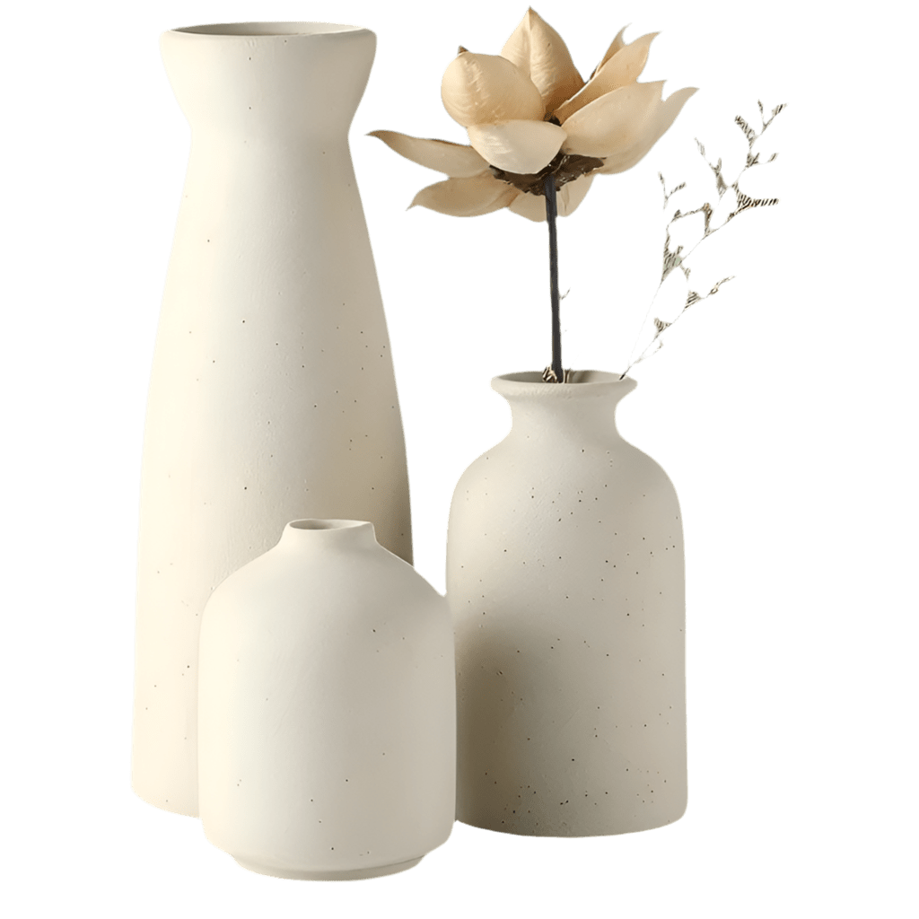 CYNDRO™ Ceramic Vases – Minimalist Matte Set for Home Decor - 