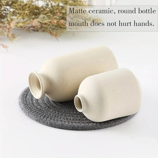CYNDRO™ Ceramic Vases – Minimalist Matte Set for Home Decor - 