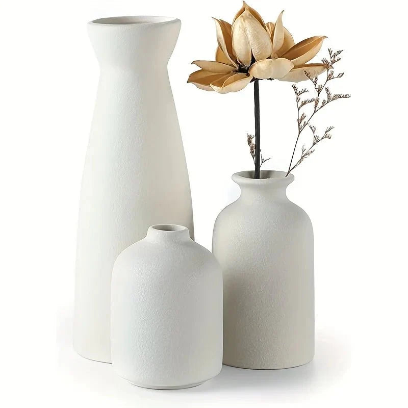 CYNDRO™ Ceramic Vases – Minimalist Matte Set for Home Decor - 