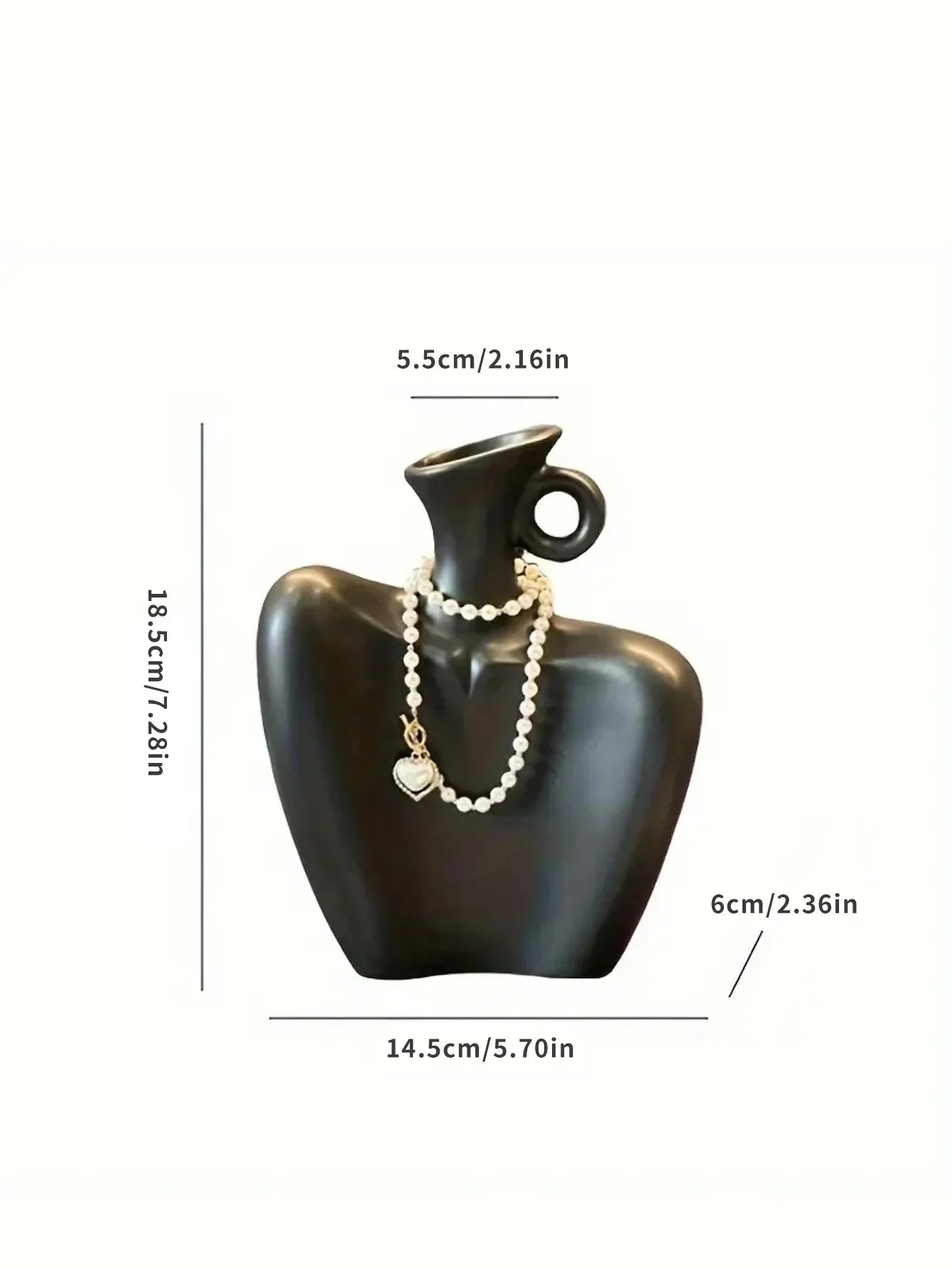 DECOL™ Decorative Vase – Elegant Black Ceramic for Flower Arrangements - 