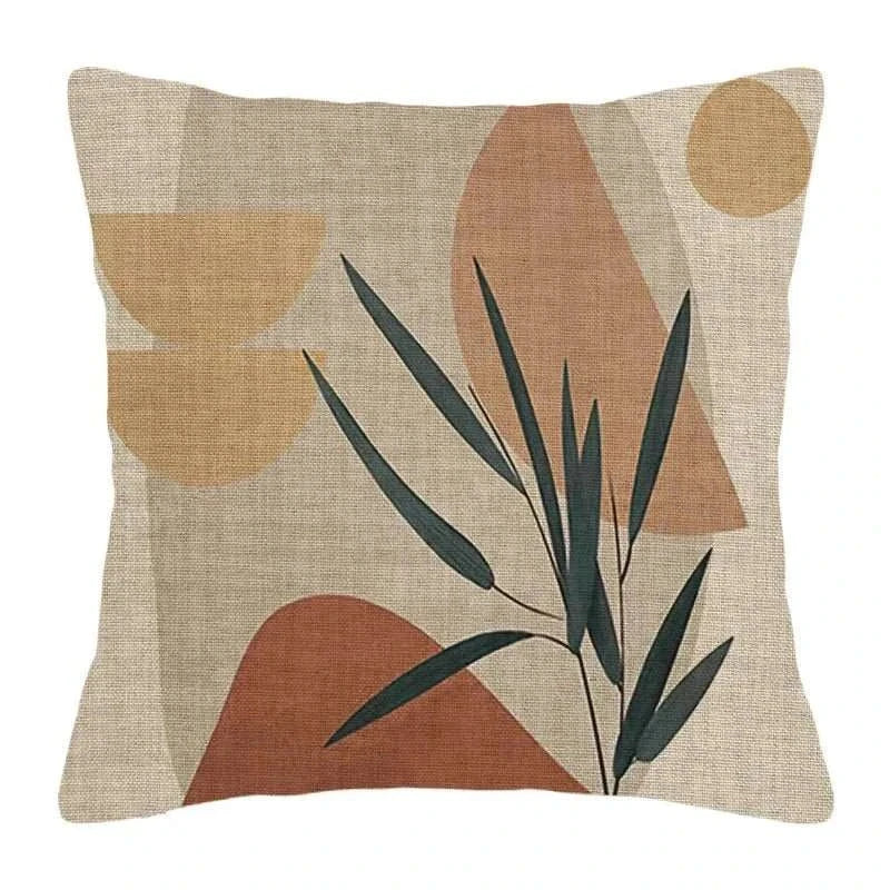 Handmade jacquard pillowcase with abstract design for sofa decoration.