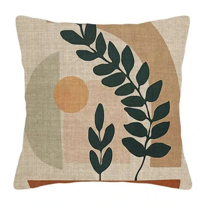 Handmade jacquard pillowcase with abstract leaf design, suitable for sofas and chairs.