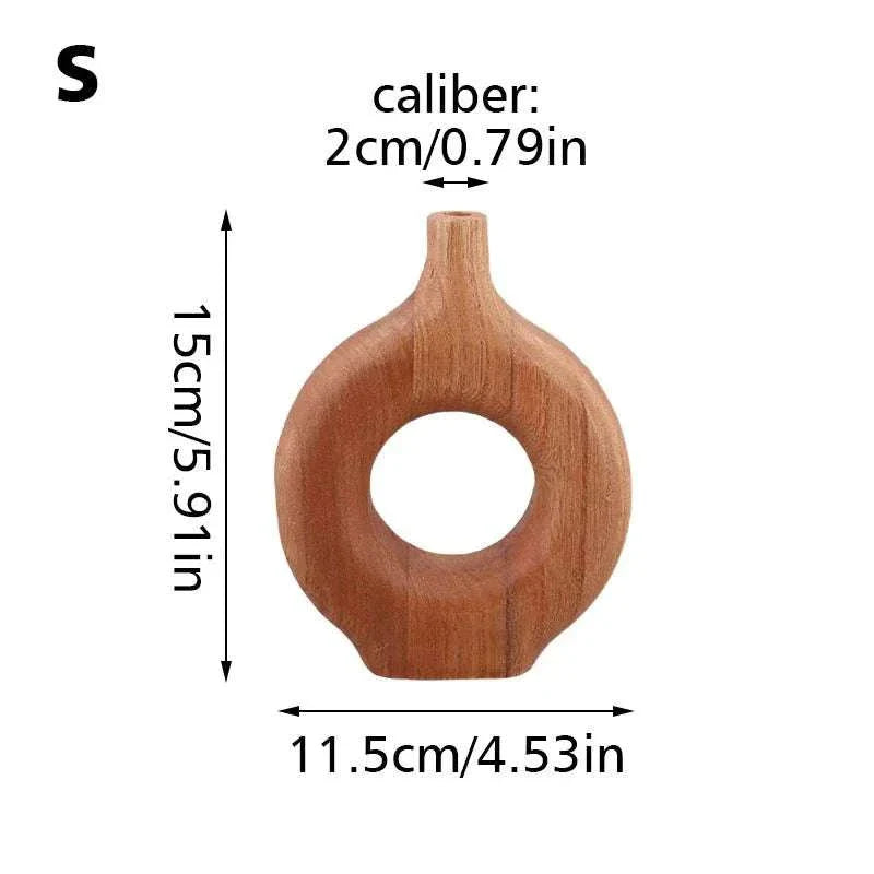DON™ Wooden Vase – Nordic Minimalist Wood Decor for Shelves - 