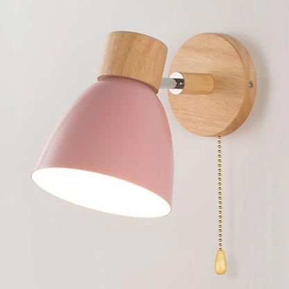 EUTER™ Wood Wall Lamp – Nordic Sconce Light with Pull Switch - 