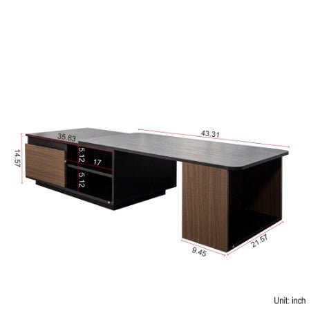 Extendable coffee table SCALA™ – Adjustable center table with drawers - coffe table