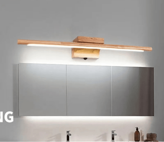 FALKI™ LED Mirror Light – Wooden Vanity Wall Lamp - 