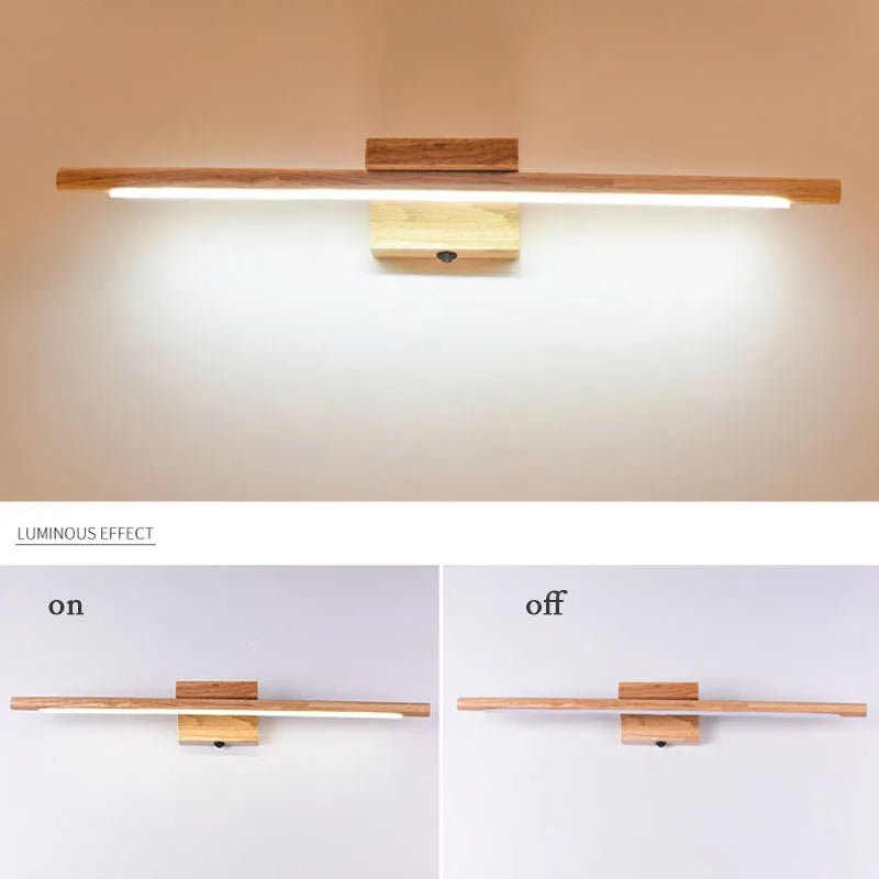 FALKI™ LED Mirror Light – Wooden Vanity Wall Lamp - 
