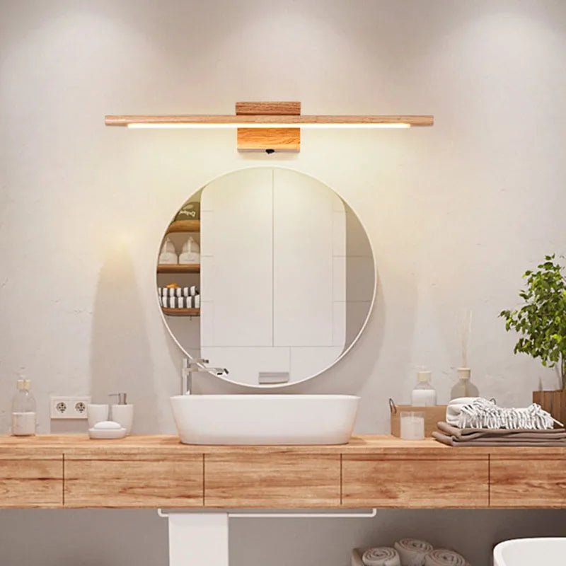 FALKI™ LED Mirror Light – Wooden Vanity Wall Lamp - 